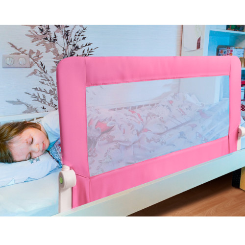 Barriera Letto per bambini Pieghevole Rosa in Acciaio Poliestere Plastica 120X47X65cm