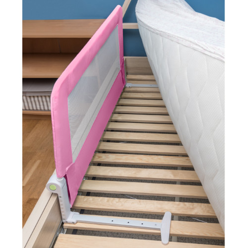 Barriera Letto per bambini Pieghevole Rosa in Acciaio Poliestere Plastica 120X47X65cm