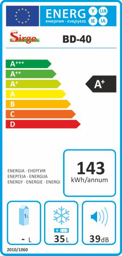 etichetta energetica freezer congelatore