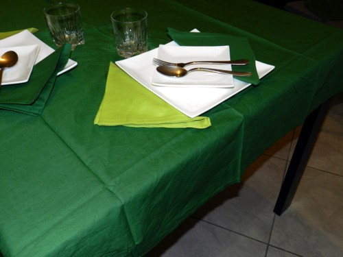 Tovaglia Cotone Verde Scuro Tinta Unita