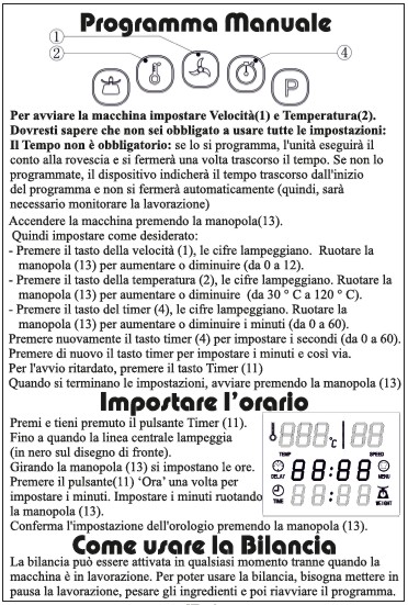 Robot da Cucina Multifunzione con 20 Programmi Automatici + Bilancia 5Kg + 12 Velocita + Temperatura fino a 120C