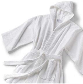 Accappatoio Cotone con Cappuccio Bianco Arancio Azzurro