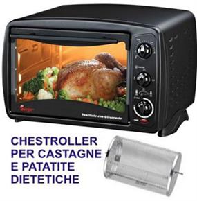 Forno Elettrico Ventilato Girarrosto CHESTROLLER per caldarroste 28 Litri