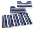 Parure Tappeto Tris Bagno Jacquard Flash Tappeto 50 x 80 + 2 giro water 50 x 40 cm MADE IN ITALY