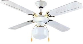 Ventilatore da Soffitto 4 Pale 1 Luce Bianco