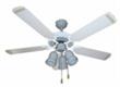Ventilatore da soffitto 5 Pale 3 Luci Laccate bianche