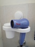 Asciugacapelli con concentratore 1200 Watt con Porta Asciugacapelli dentifricio spazzolino pettine a due anelli
