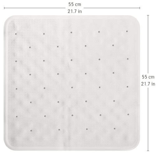 Tappeto Doccia Antiscivolo e antimuffa Quadrato 55x55 cm Tappetino Bagno Realizzato in Gomma con Ventose