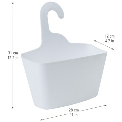 Due Cestini Porta Oggetti per Doccia Organizzatori Bianchi Facili da Pulire Senza Foratura 31x28x12 cm
