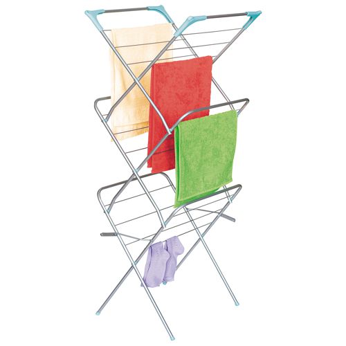Stendibiancheria pieghevole Antiruggine a Tre Livelli 485 x 1300 x 460 mm Ideale per BOX DOCCIA