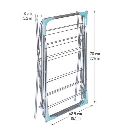 Stendibiancheria pieghevole Antiruggine a Tre Livelli 485 x 1300 x 460 mm Ideale per BOX DOCCIA
