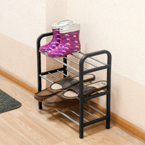 Scarpiera a 3 Ripiani in acciaio e plastica Multicolore 42x19x44 cm