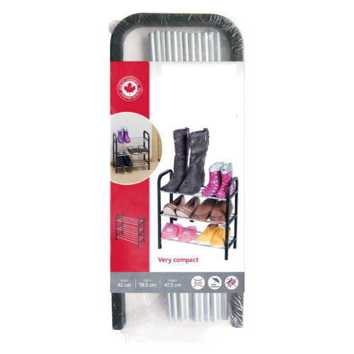 Scarpiera a 3 Ripiani in acciaio e plastica Multicolore 42x19x44 cm