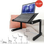 Tavolo per Laptop Pieghevole Tavolino per PC da Letto Regolabile Supporto per Laptop Leggio per Letto Alluminio