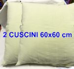 2 Cuscini 60 x 60 cm Coppia cuscini Arredo Cotone sfoderabile ZEPHIR-B