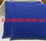 2 Cuscini 60 x 60 cm Coppia cuscini Arredo Cotone sfoderabile ZEPHIR-BL