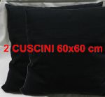 2 Cuscini 60 x 60 cm Coppia cuscini Arredo Cotone sfoderabile ZEPHIR-N
