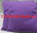2 Cuscini 60 x 60 cm Coppia cuscini Arredo Cotone sfoderabile ZEPHIR-V