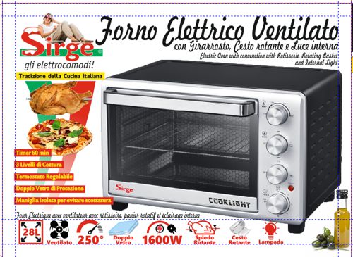 Forno Elettrico Ventilato Girarrosto CHESTROLLER per caldarroste 28 Litri COOKLIGHT