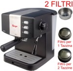 Macchina per Caffe Espresso per 1 o 2 tazze SUPER CREMA e Cappuccino caffe in polvere Gran Bar