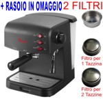 Macchina per Caffe per 1 o 2 tazze Espresso e Cappuccino caffe in polvere Crema Expresso