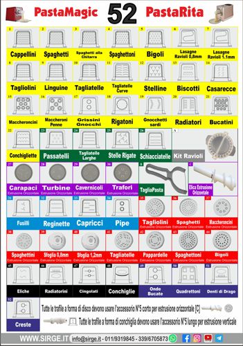 trafile macchine della pasta sirge