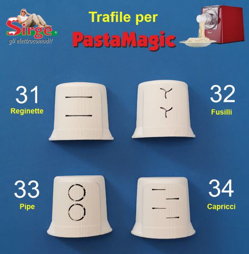Confezione 4 trafile dalla 31 alla 34 per PastaMagic Sirge