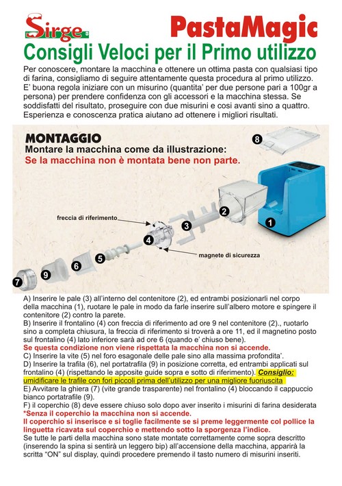 Macchina per pasta fresca Automatica impasta e crea PASTAMAGIC
