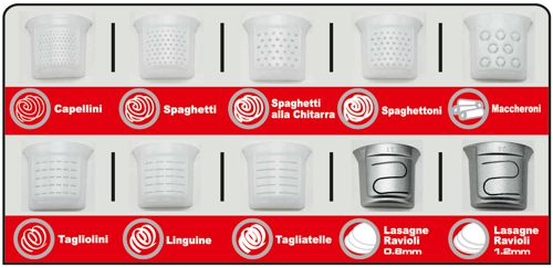Confezione 10 Trafile per Macchina per la Pasta Sirge PastaMagic