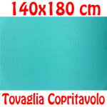Copritavolo Cotone Tovaglia Azzurro Turchese Rettangolare Tinta Unita 140 x 180 cm