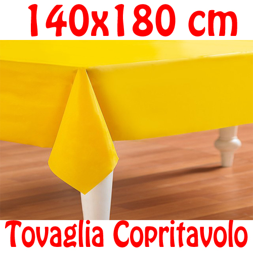 Copritavolo Cotone Tovaglia Gialla Rettangolare Tinta Unita 140 x 180 cm