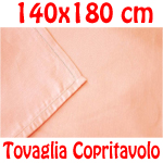 Copritavolo Cotone Tovaglia Rosa Salmone Rettangolare Tinta Unita 140 x 180 cm 