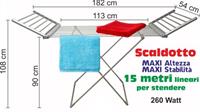 Stendino Elettrico Riscaldante MAXI ALTEZZA 108 cm con 2 ali Stendibiancheria asciugabianchieria pieghevole riscaldante 20 Elementi 