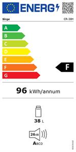 Frigorifero 38 Litri SILENZIOSO senza compressore Frigobar Termoelettronico Frigo