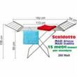 Stendino Elettrico MAXI Riscaldante con 2 ali Stendibiancheria Asciugabianchieria Pieghevole 20 Elementi riscaldanti 260 Watt - ALTEZZA BARRE 108cm