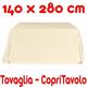 2 Copritavoli Cotone Tovaglia Rettangolare Tinta Unita 140 x 280 cm - 2 pezzi