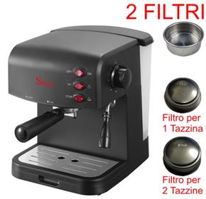 Macchina per Caffe per 1 o 2 tazze Espresso e Cappuccino caffe in polvere Crema Expresso 15bar