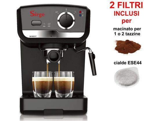 Macchina per Caffe Espresso e Cappuccino caffe in polvere e Cialde di carta 15bar POMPA ITALIANA