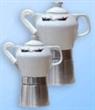Caffettiera Moka 4 tazzine in fine porcellana certificata e decorata oro