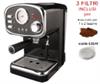 Macchina per Caffe Espresso e Cappuccino caffe in polvere e Cialde di carta con Indicatore di Temperatura e 3 filtri Cremilda