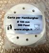 Carta per hamburger da 100 mm Confezione per 500 Pezzi per Alimenti FORATA