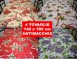 4 pz di Tovaglia Natalizia rettangolare 140 x 180 cm Natale Tavolo Antimacchia Poliestere