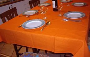 Tovaglia Cotone Arancio Tinta Unita: Rettangola, Rotonda, Quadrata 100% Cotone