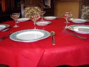Tovaglia Cotone Rossa Tinta Unita: Rettangola, Rotonda, Quadrata 100% Cotone